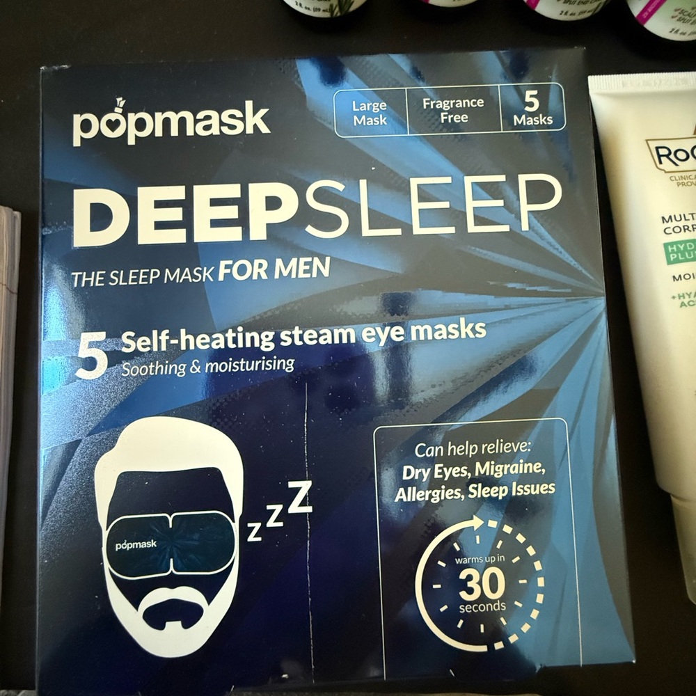 Deep Sleep Self-Heating Eye Masks for Men - Blue